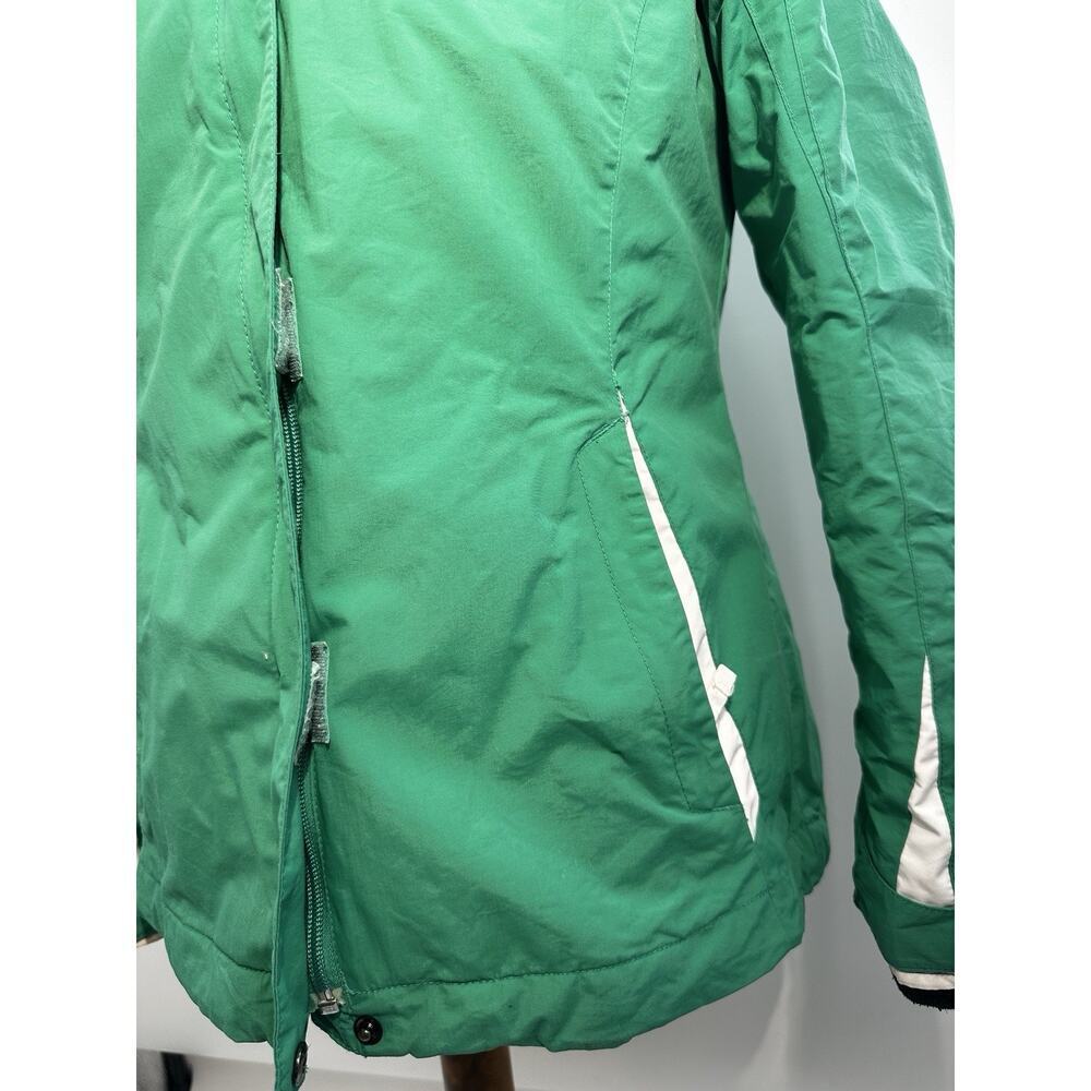 Columbia Women’s Interchange Jacket Green Size L Hooded Waterproof Fleece - Picture 2 of 7